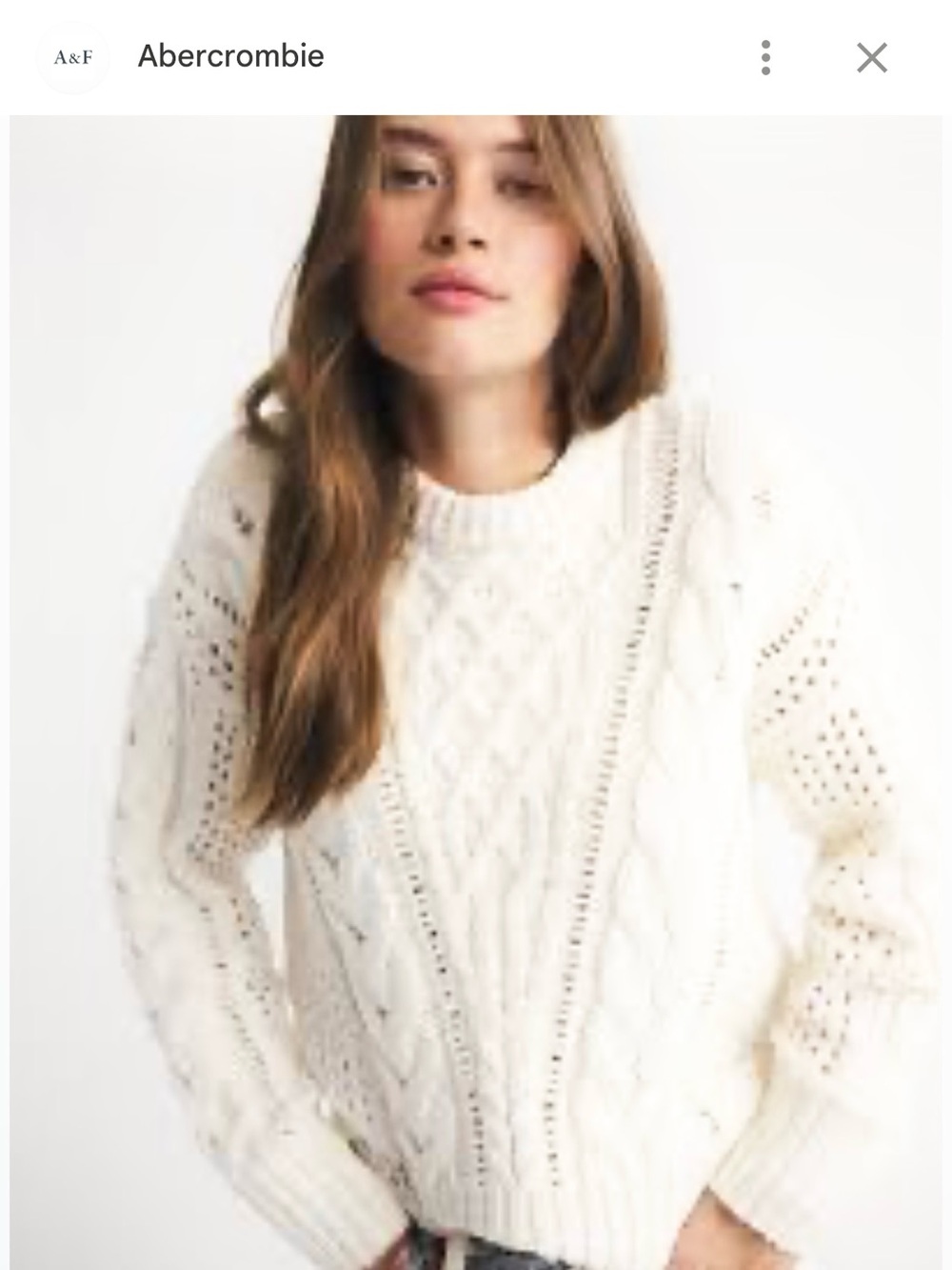 Abercrombie White Cable Knit Sweater